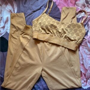 PINK Victoria's Secret Camel Sports Bra and Leggings